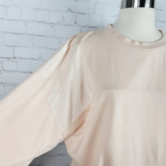 Young Fabulous Broke Drew Oversized Mixed Media Peach Pullover Sweatshirt Top XS - Picture 8 of 9